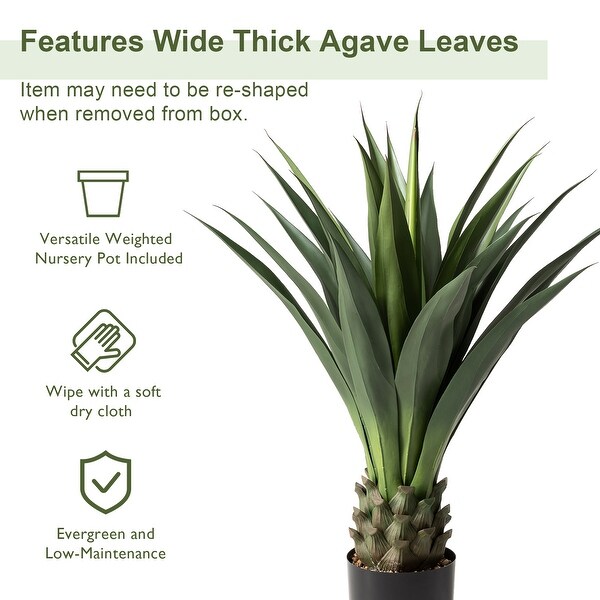 Glitzhome 39H Potted Artificial Spiked Agave Tree With Real Touch