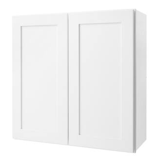 Hampton Bay Avondale Shaker Alpine White Ready to Assemble Plywood 30 in Wall Kitchen Cabinet (30 in W x 30 in H x 12 in D) W3030