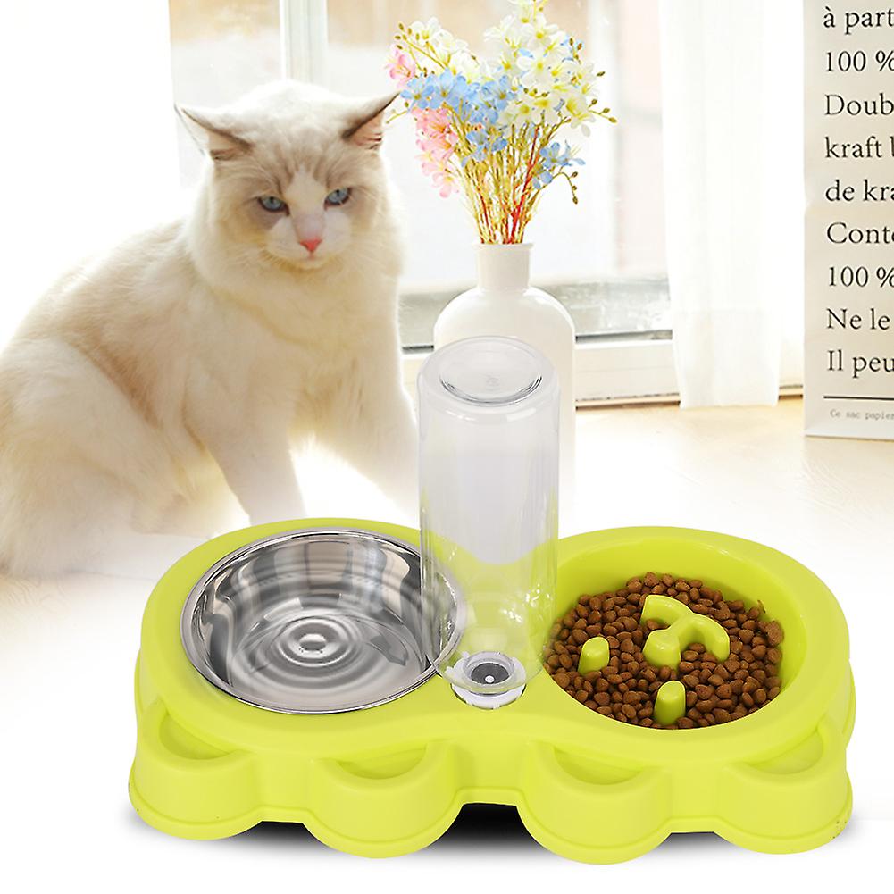 Stainless Steel Dog Pet Double Bowl Feeding Food And Drinking Water Bowls Pets Feedergreen