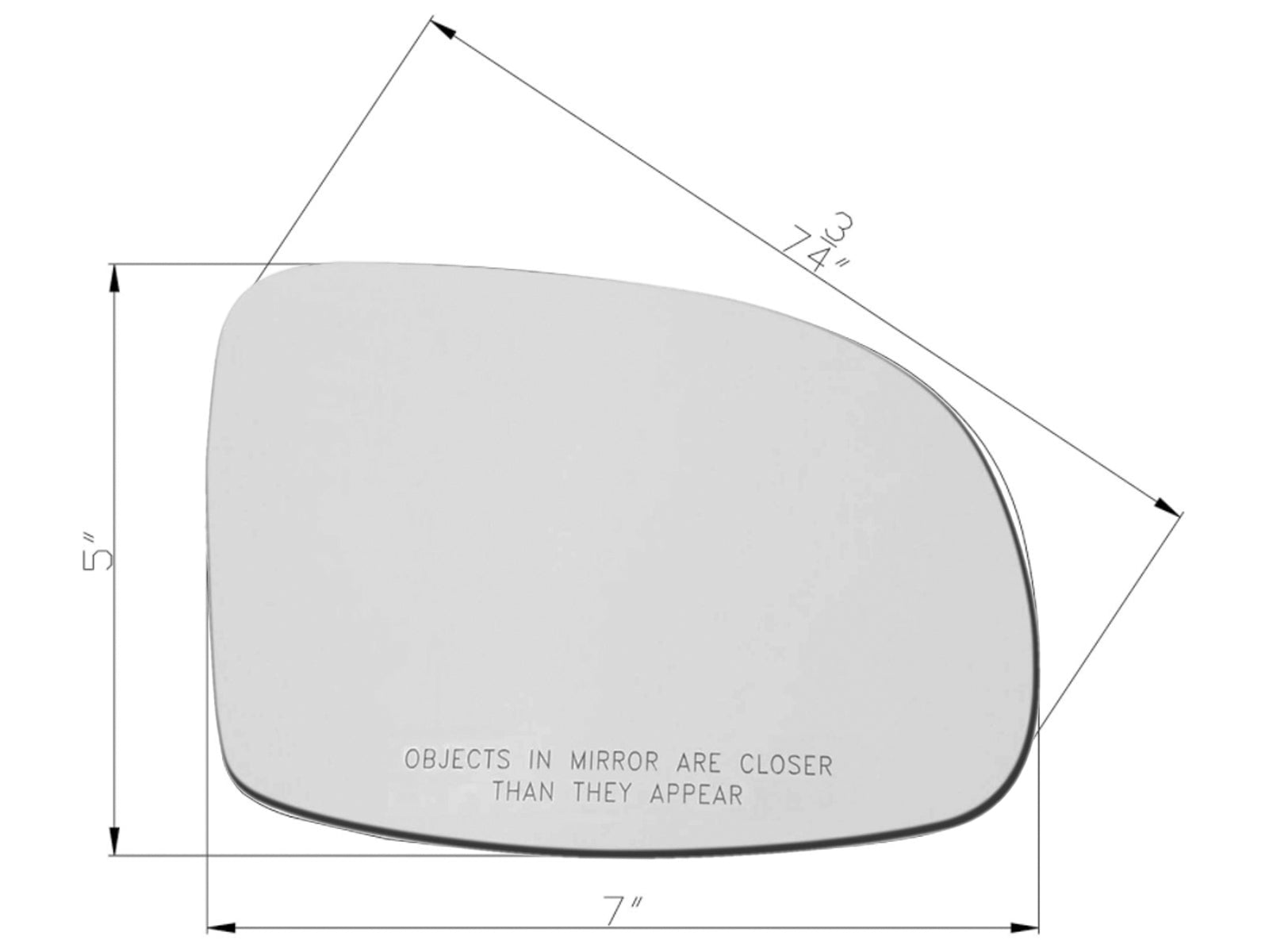 APA Replacement Mirror Glass Non-Heated with Adhesive Pads for 1995 - 2003 Ford WINDSTAR Van Passenger Right Side F58Z17K707C