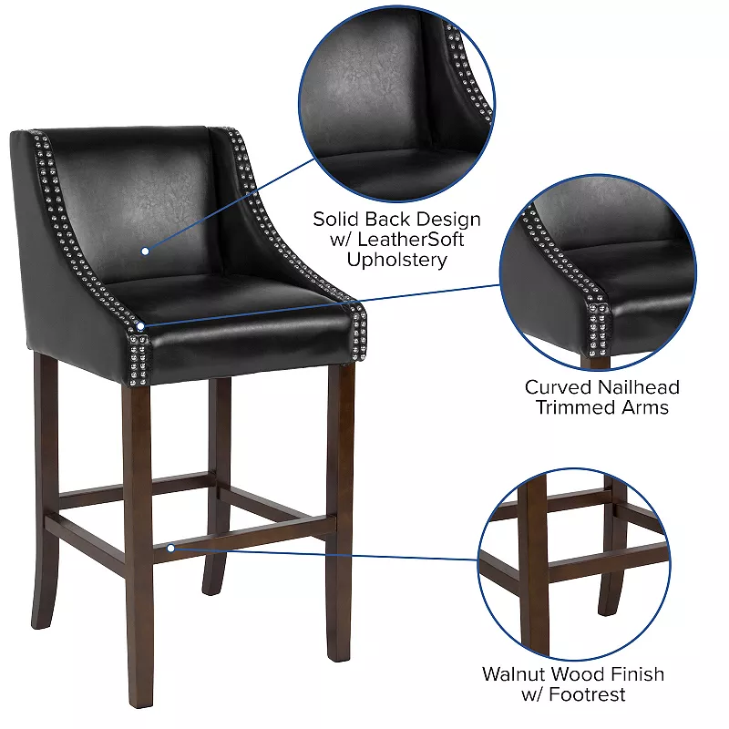 Flash Furniture Carmel Nailhead Bar Stool