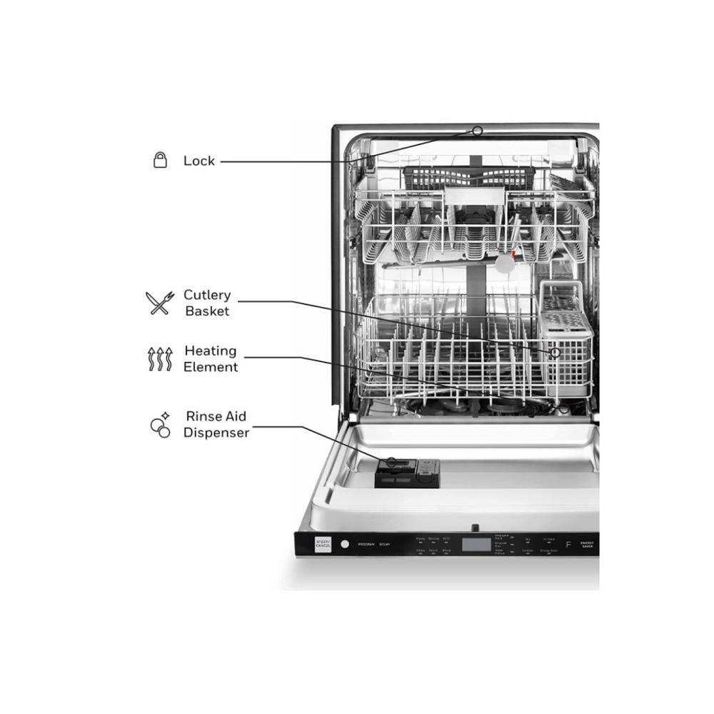 Honeywell 18 in. Honeywell Dishwasher with 8 Place settings 6 Washing Programs with Stainless Steel Tub and ULEnergy Star HDS18SS