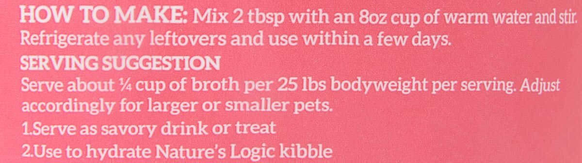 Nature's Logic Dehydrated Pork Bone Broth Dog and Cat Food Topper