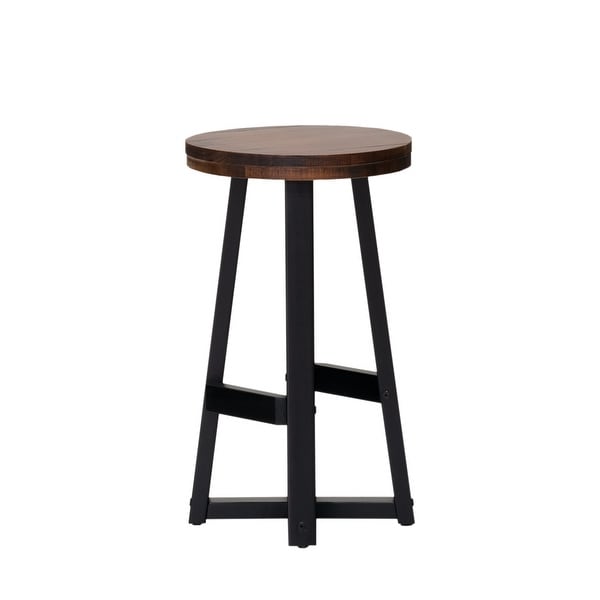 Middlebrook Round 24-inch Distressed Solid Wood Counter Stool