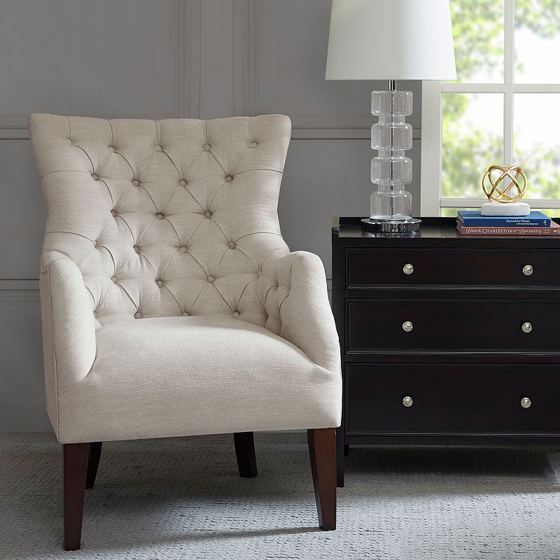 Madison Park Isa Button Tufted Wing Back Accent Chair