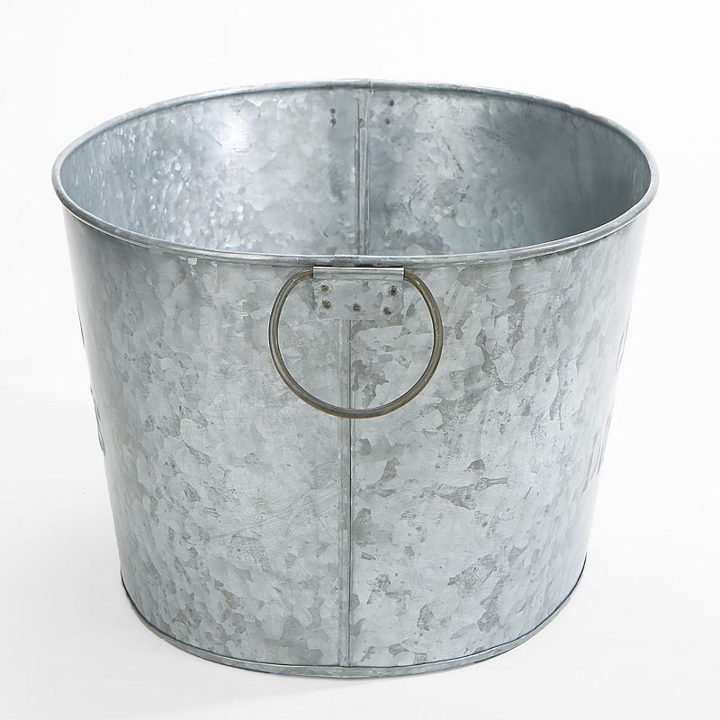 Mind Reader Heavy Duty Oval Galvanized Iron Ice Bucket Beverage Chiller Tub