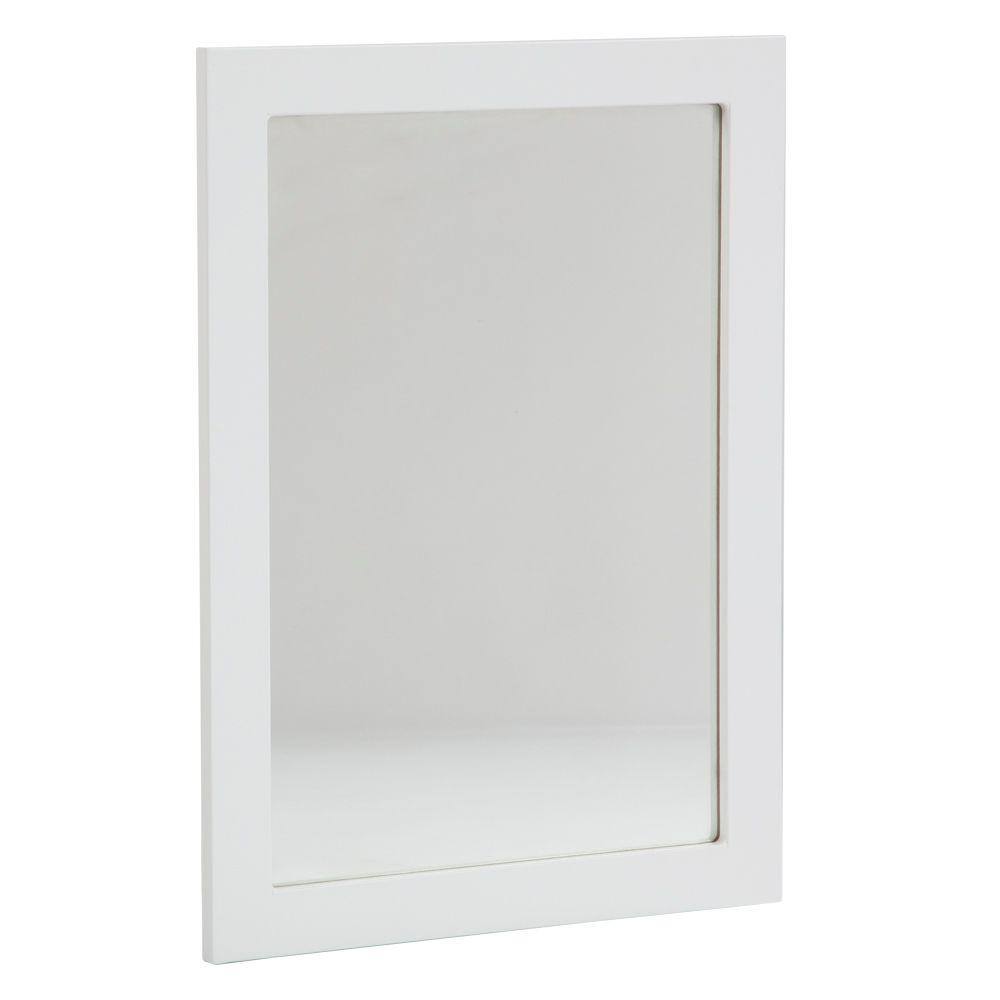 Glacier Bay Lancaster 19.75 in. W x 26.87 in. H Framed Wall Mirror in White LAWM20-WH