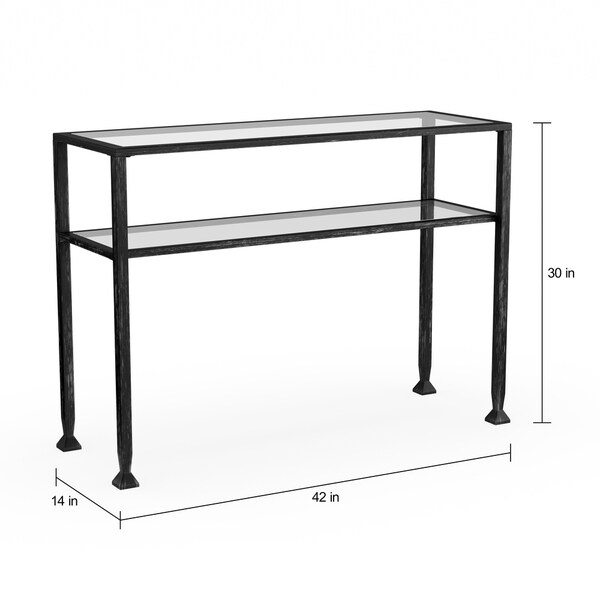 SEI Furniture Glenn Distressed Black Metal Sofa Table