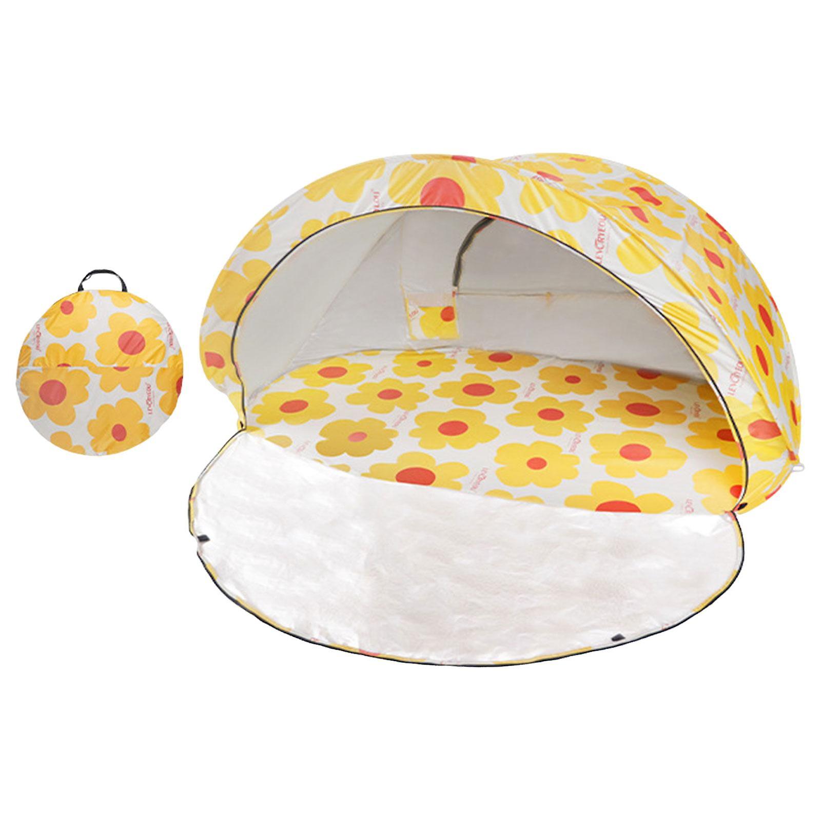 Sun Shelter Tent For 3-4 Person Sun Shelter Canopy For Park Hiking Windproof Yellow Flower