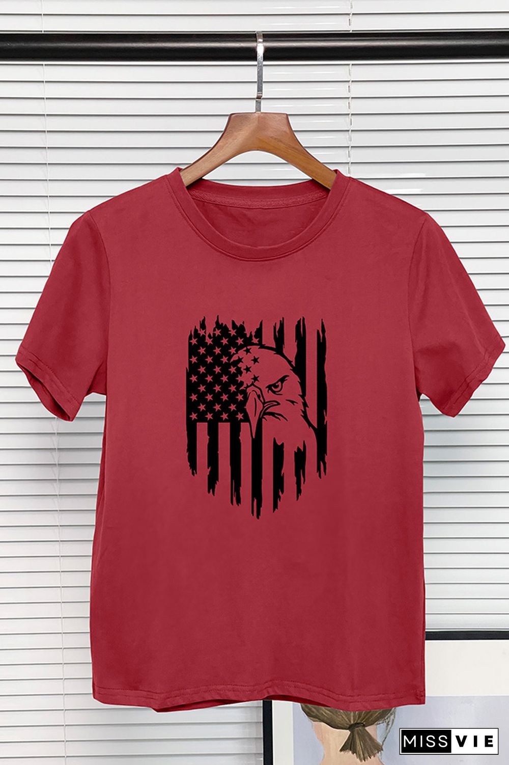 US Flag Print Graphic Tee