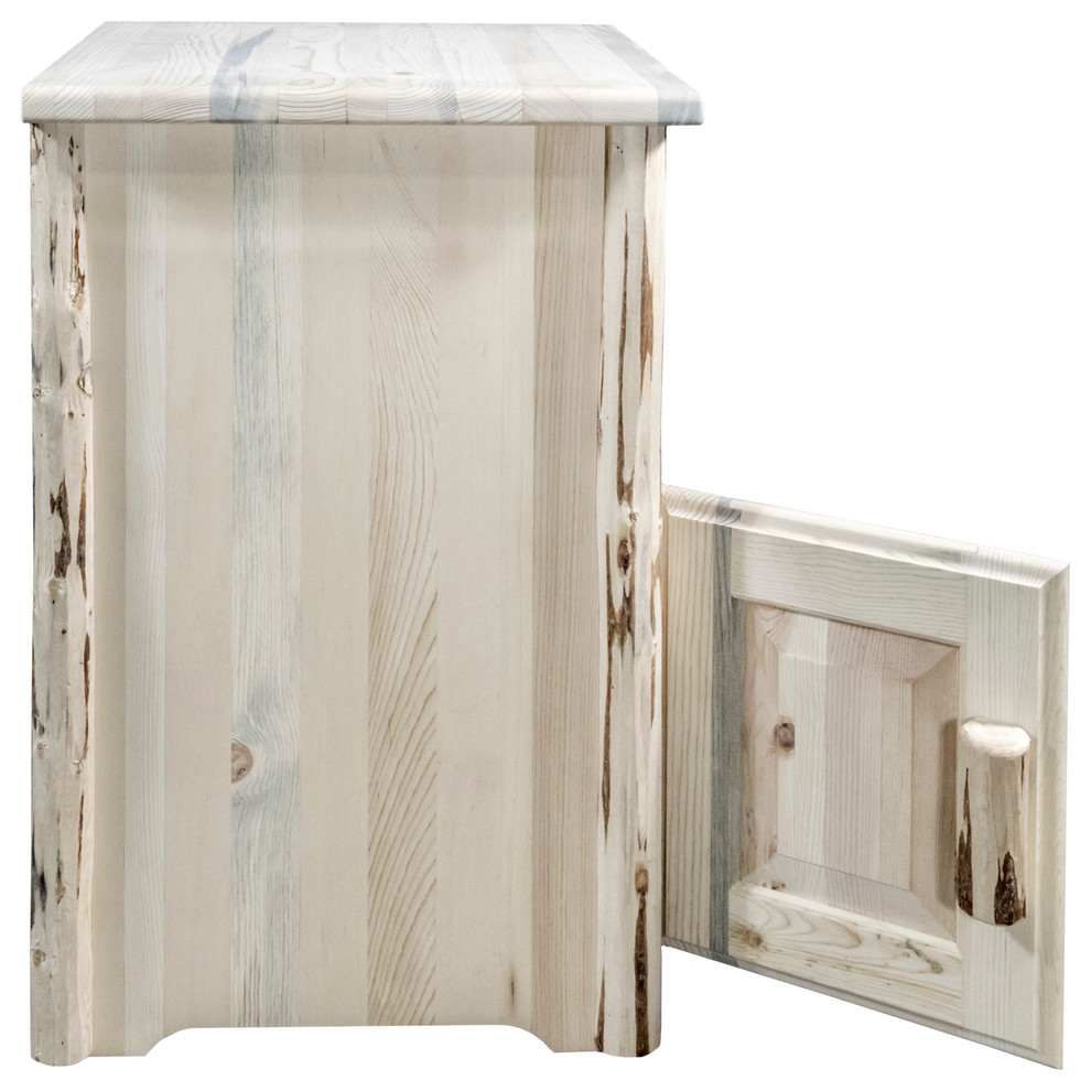 Montana End Table with Door  Left Hinged  Clear Lacquer Finish   Rustic   Side Tables And End Tables   by Montana Woodworks  Houzz