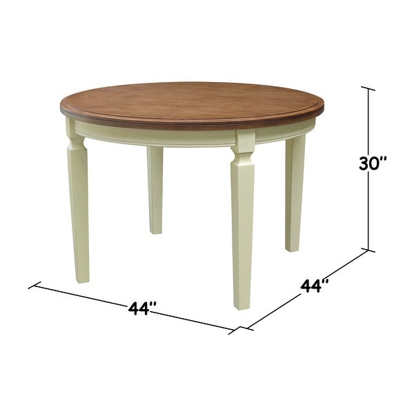 44 in. Round Top Dining Table with 4 Ladderback Chairs