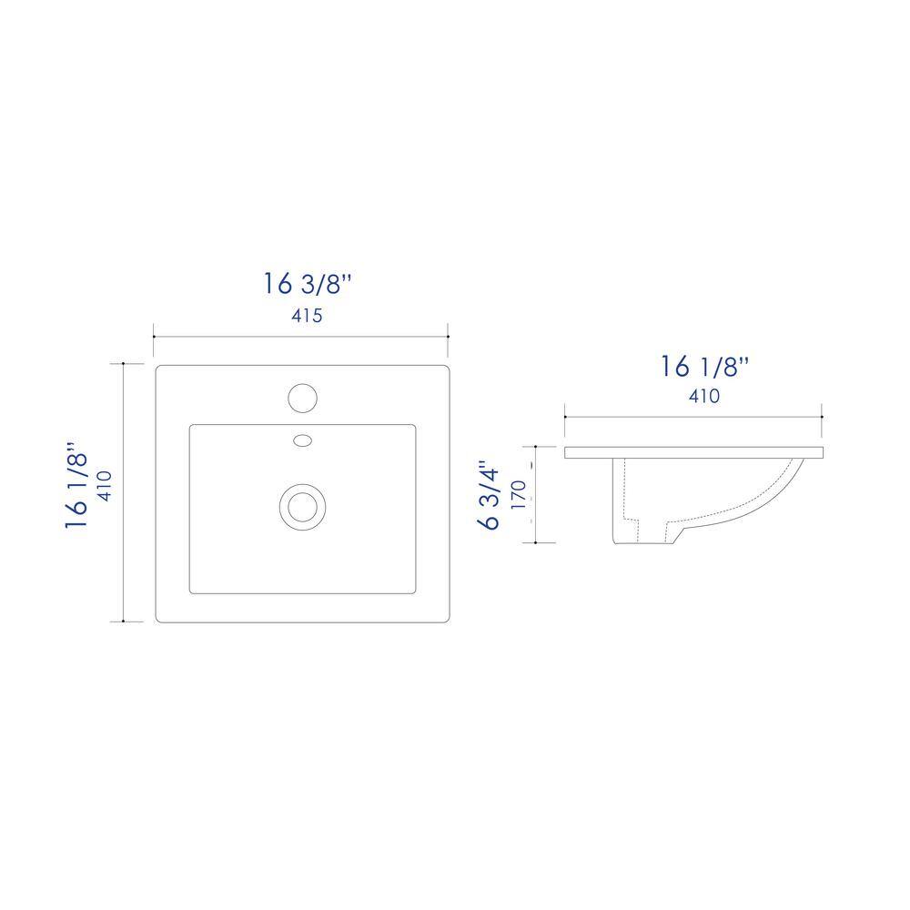 ALFI BRAND ABC801 16.38 in. Drop In Bathroom Sink in White ABC801