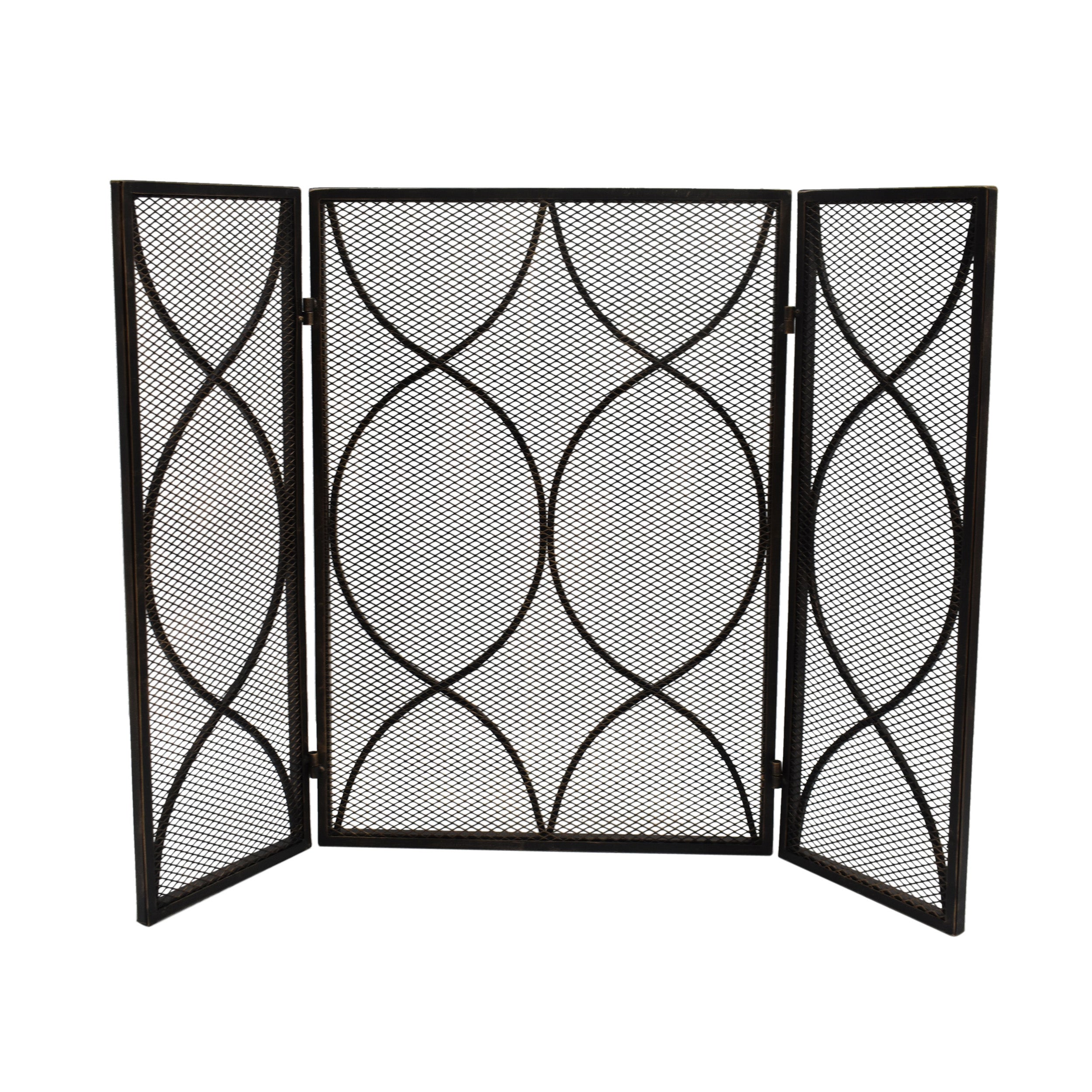 Laylah Modern Three Panel Iron Firescreen