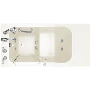 American Standard Exclusive Series 48 in. x 28 in. Left Hand Walk-In Whirlpool Bathtub with Quick Drain in Linen 2848.409.WLL-PC