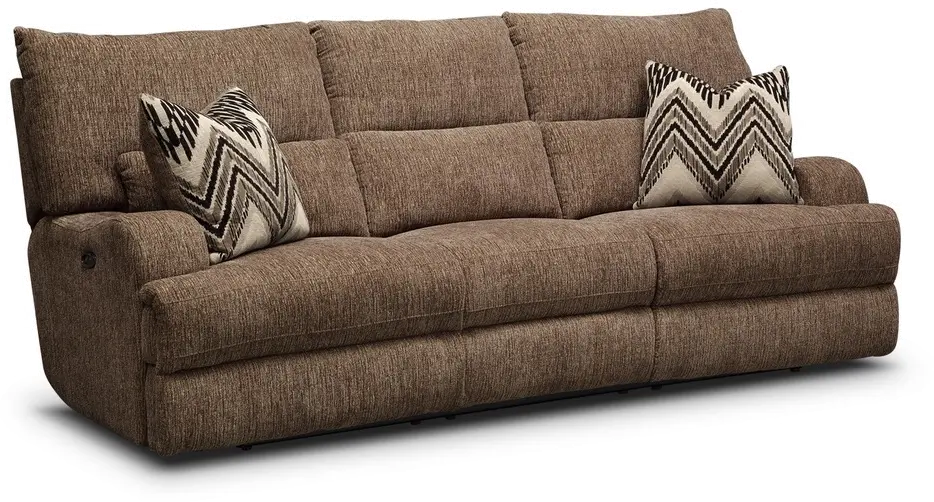 Brindle Brown Power Reclining Sofa