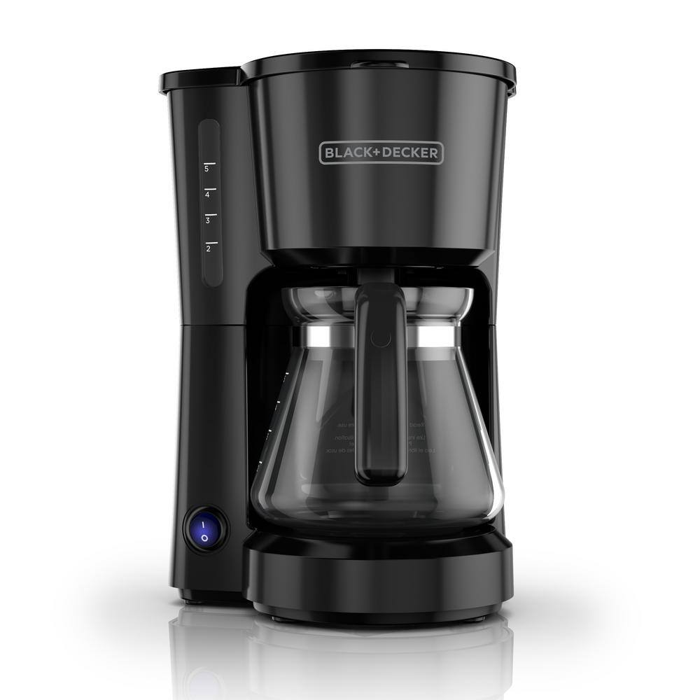 BLACK+DECKER 4-in-1 5-Cup Black Drip Coffee Maker CM0700B