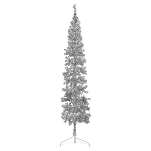 vidaXL Christmas Tree Decoration Slim Artificial Half Xmas Tree with Stand