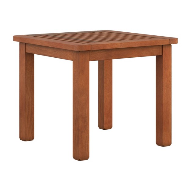 Miramar Square Hardwood Outdoor Side Table Cinnamon Brown Corliving