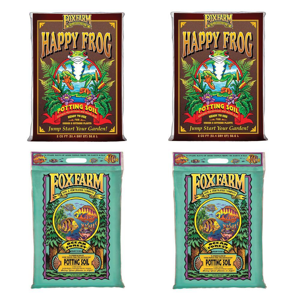 FOXFARM Soil Mix with 12 Qt. Ocean Forest Soil Mix 6.3 pH to 6.8 pH (2-Pack) 2 x FX14047 + 2 x FX14053