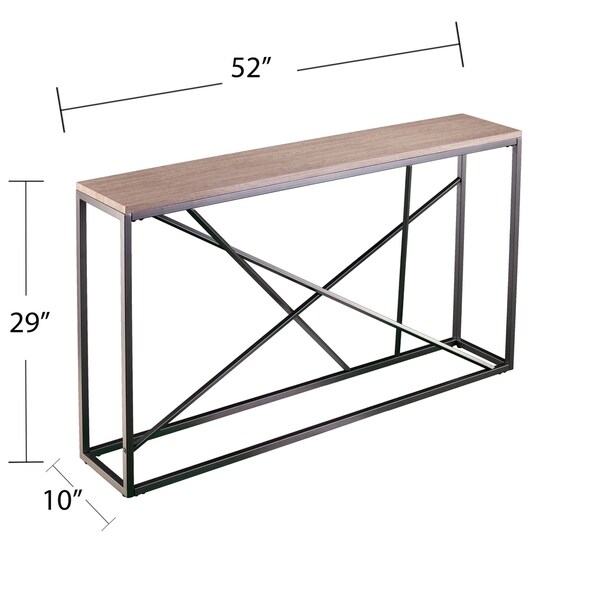 SEI Furniture Sigrid Faux Marble Skinny Console Table