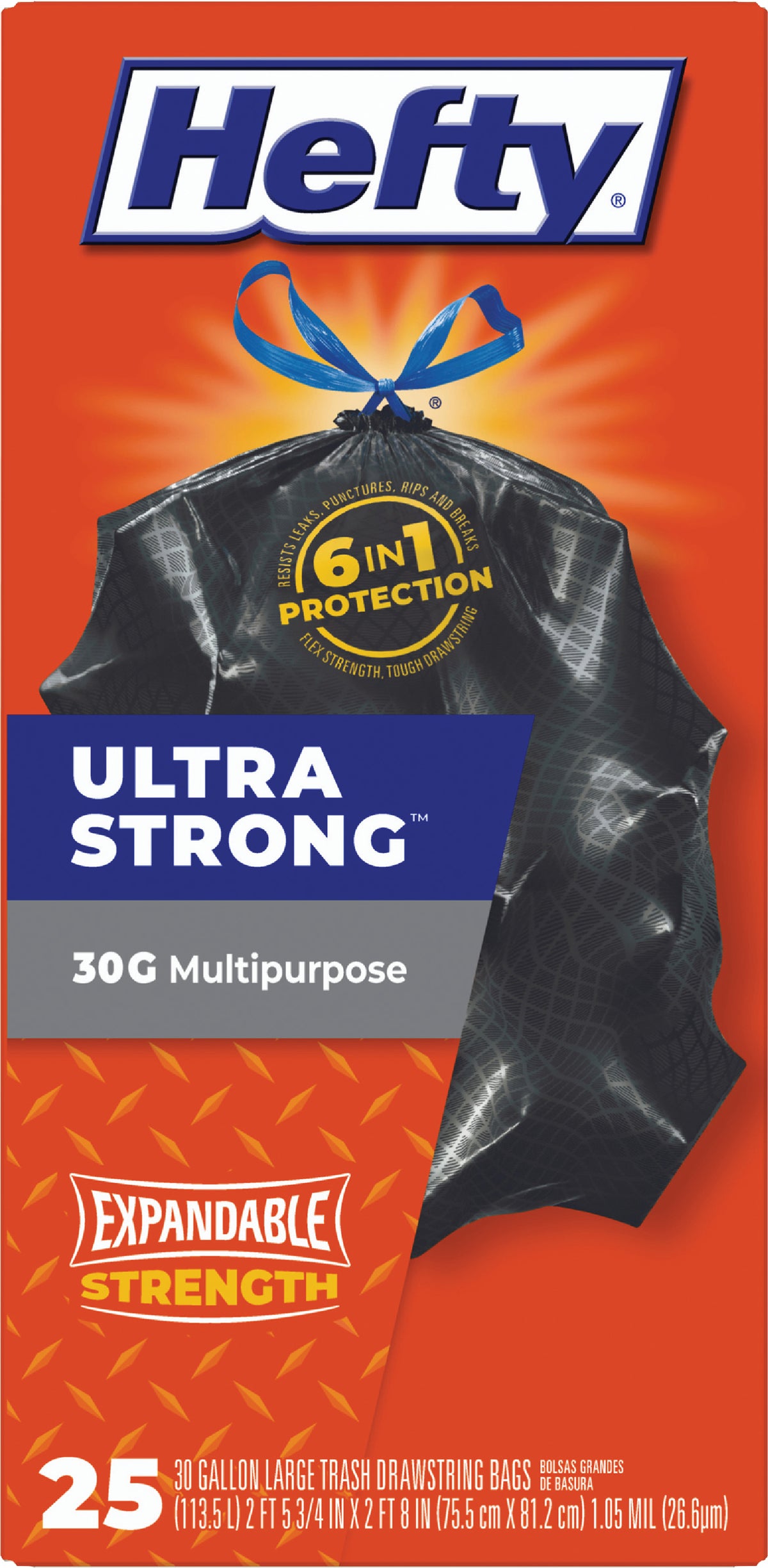 Hefty Ultra Strong Large Trash Bag 30 Gal. Black