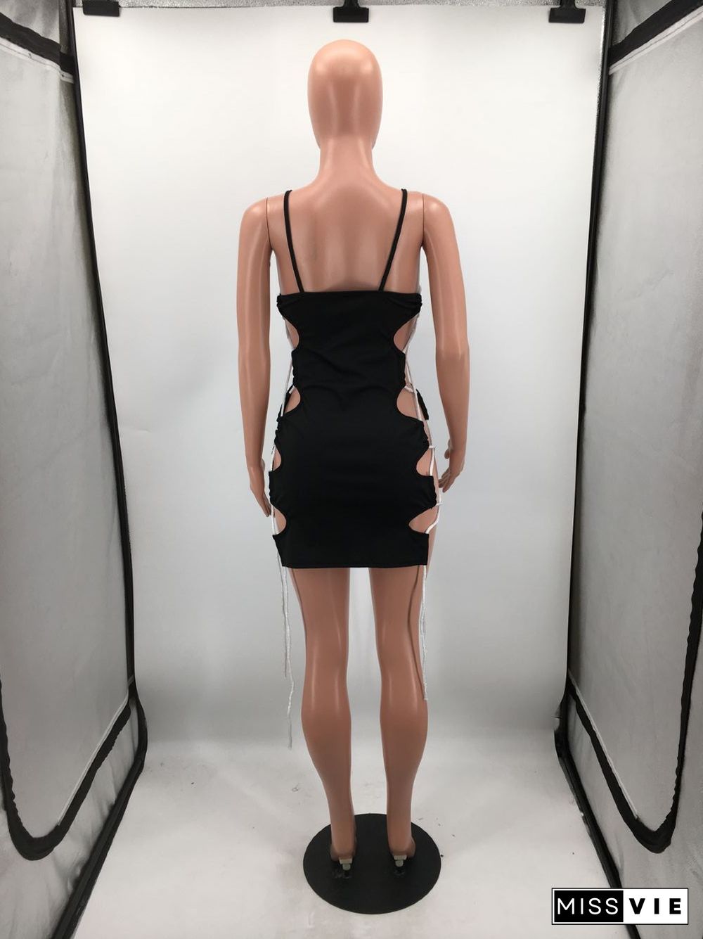 Cool Sexy Lace-Up Cut-Out Dress