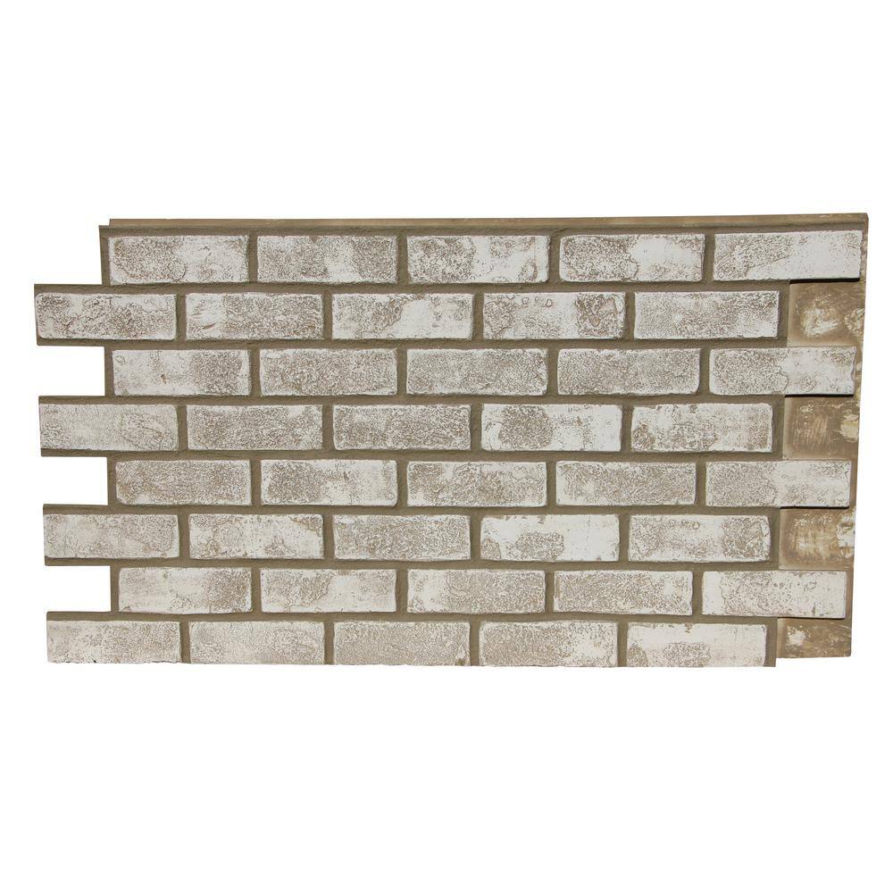 TRITAN BP Brick 43.5 in. x 23.75 in. Polyurethane Interlocking Siding Panel in Scotched Cream AB-4323-SCM
