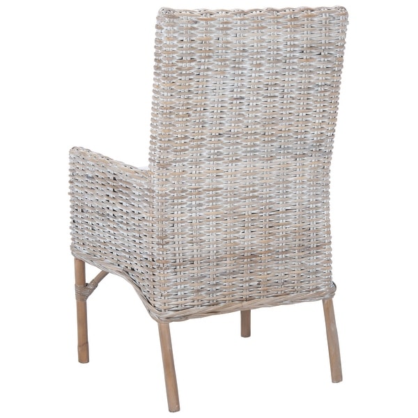 SAFAVIEH Nancy Coastal Rattan Accent Chair with Cushion - 18.5