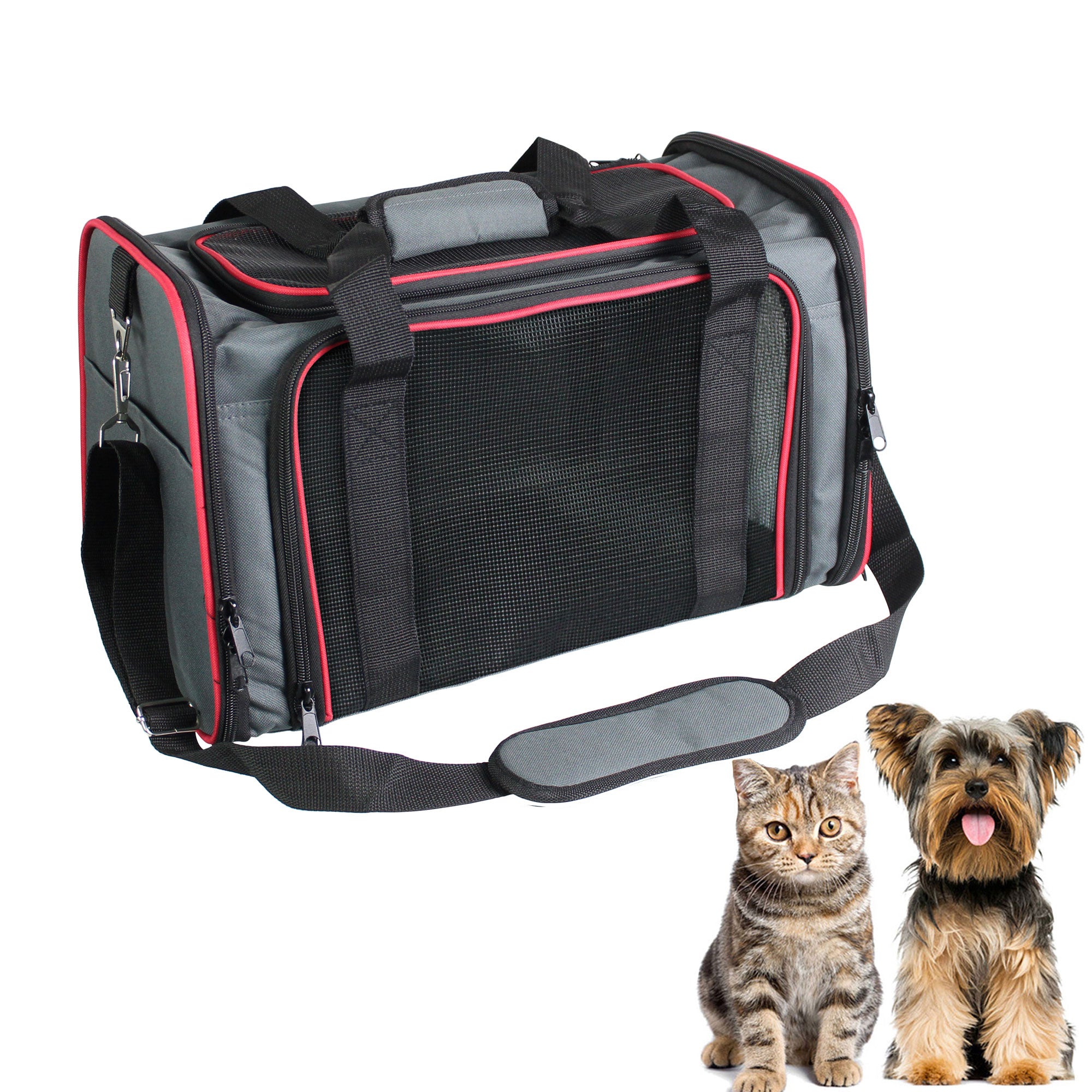 GOOPAWS Soft-Sided Pet Travel Carrier， Airline Approved Dog and Cat Carrier Collapsible， Collapsible Kennel for Small Dogs Cats， Puppy