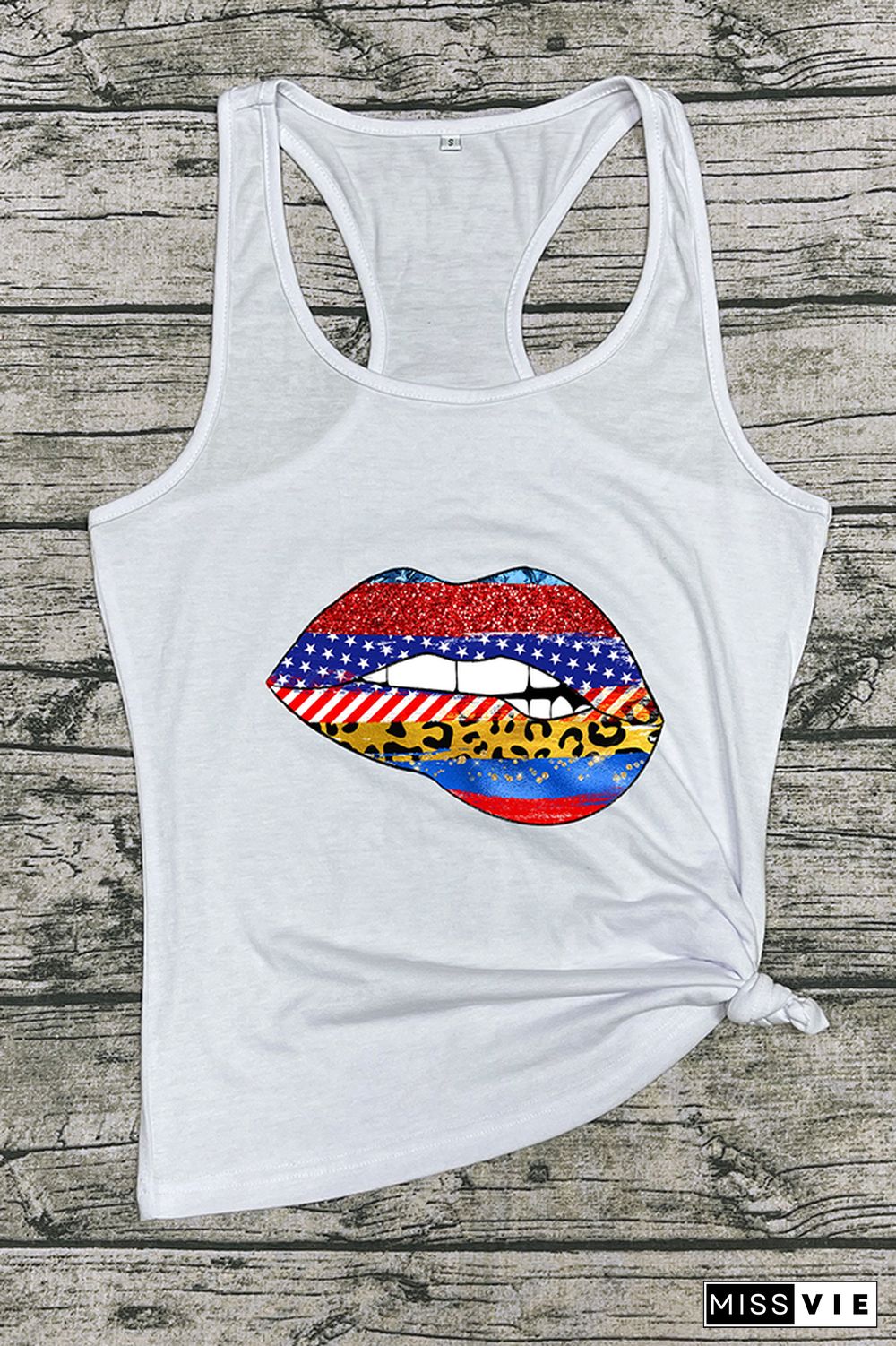 Patriotic Lips Graphic Tee Wholesale