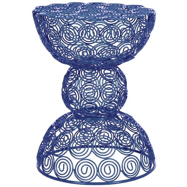 SAFAVIEH Leila Dark Blue Iron Wire Stool - 13