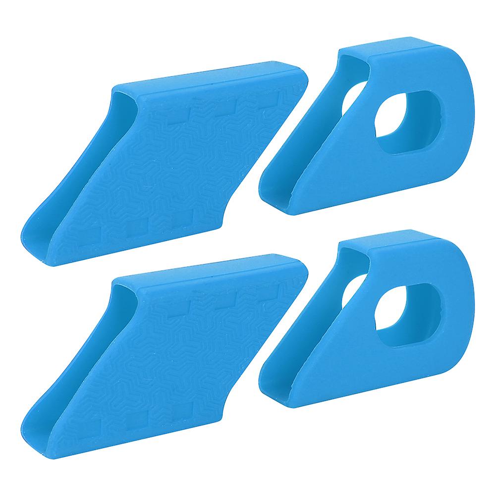 4pcs Silicone Bike Crank Protection Sleeve Arm Boots Protector Bicycle Accessory (blue)