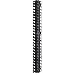 Leviton Cable Management Solutions 5 in. Channel x 80 in. Long Vertical Front Rear Cable Management with Snap-On Cover Black 4980L-VFR