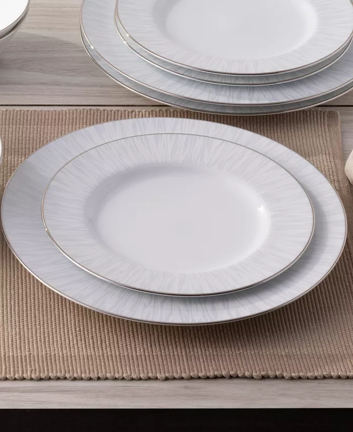 Noritake Glacier Platinum Set of 4 Dinner Plates Service For 4