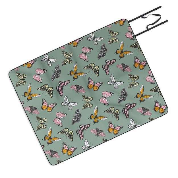 Emanuela Carratoni Wild Butterflies Picnic Blanket Deny Designs