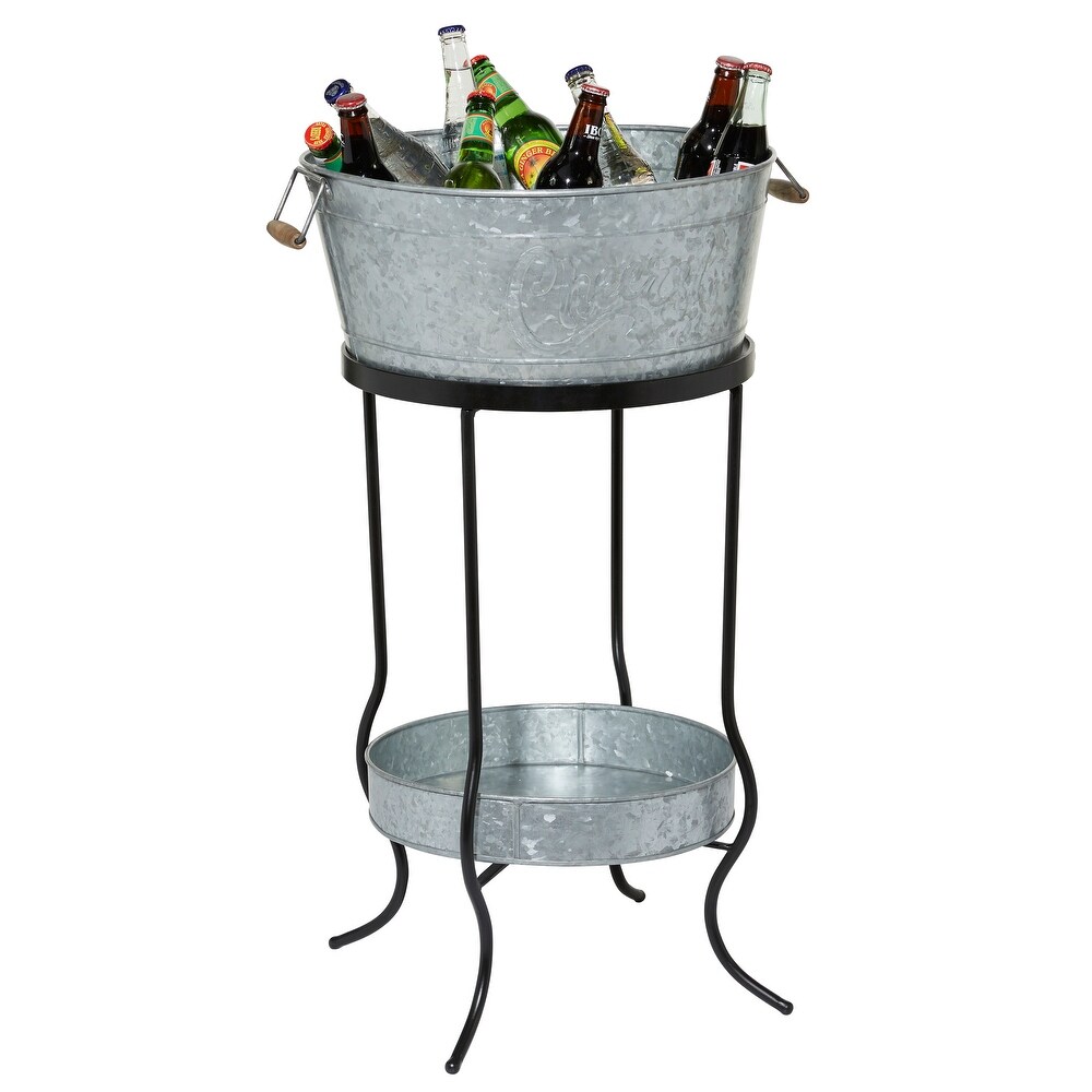 Grey Metal Contemporary Wine Holder 34 x 19 x 19   19 x 19 x 34Round