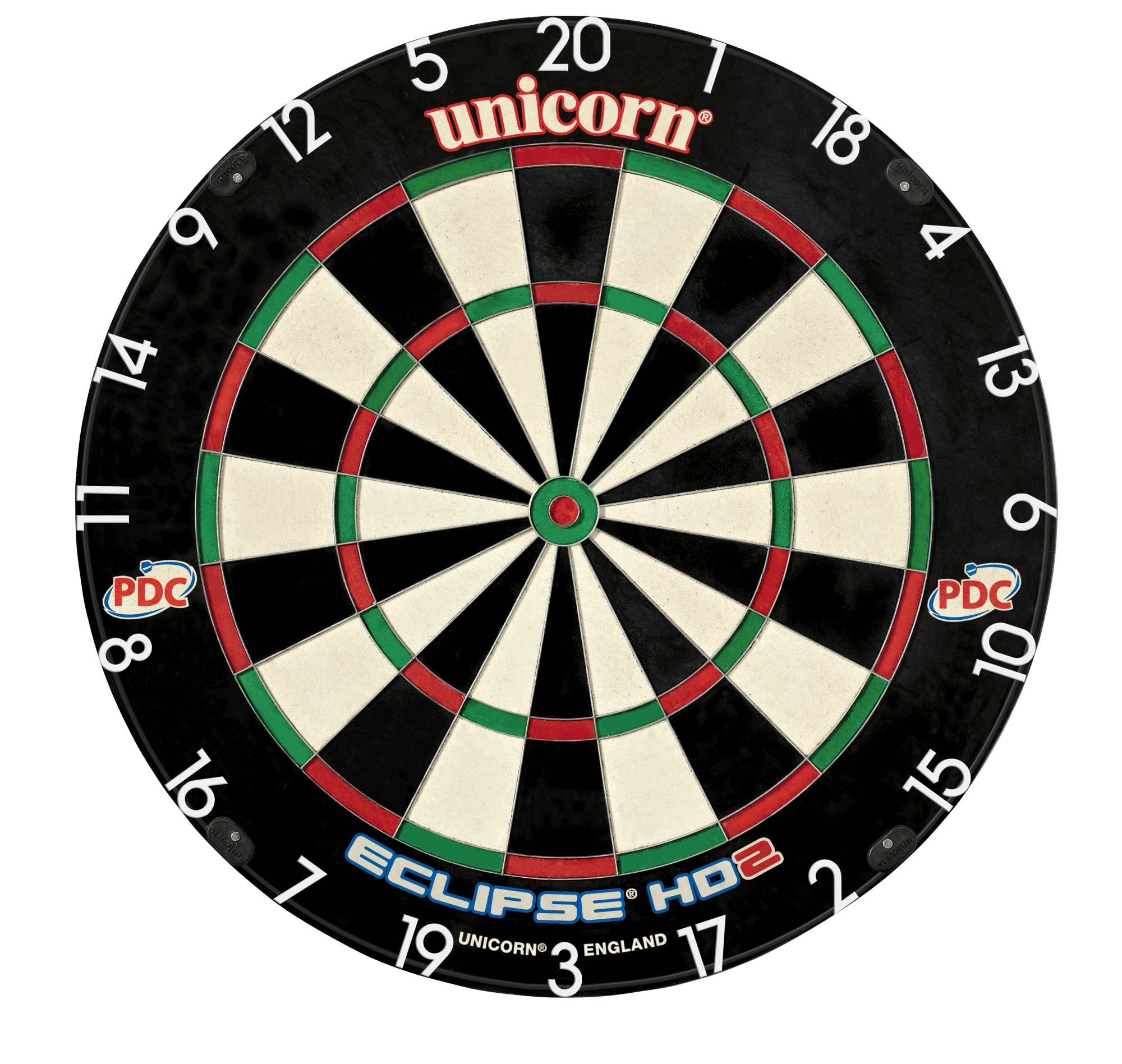 Unicorn Eclipse HD2 High Definition Professional Bristle Dartboard with Increased Playing Area and Super Thin Bullseye