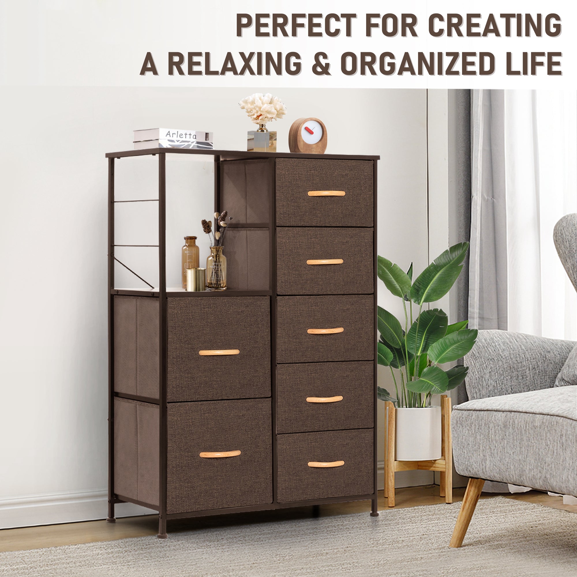 Vredhom 7 Drawers Brown Dresser Vertical Chest