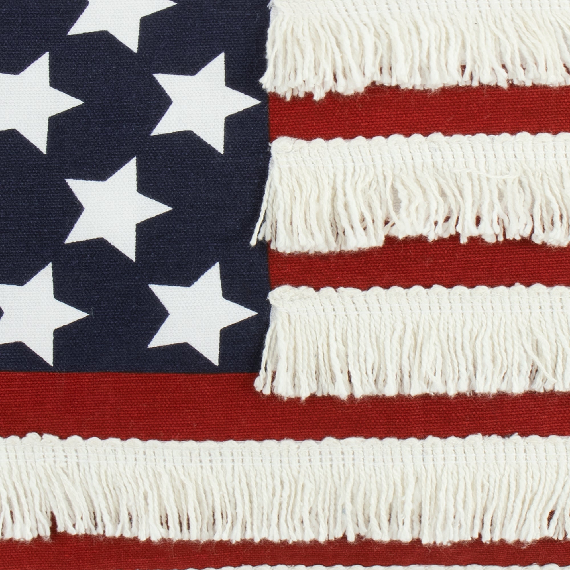 American Flag Fringe Decorative Pillow