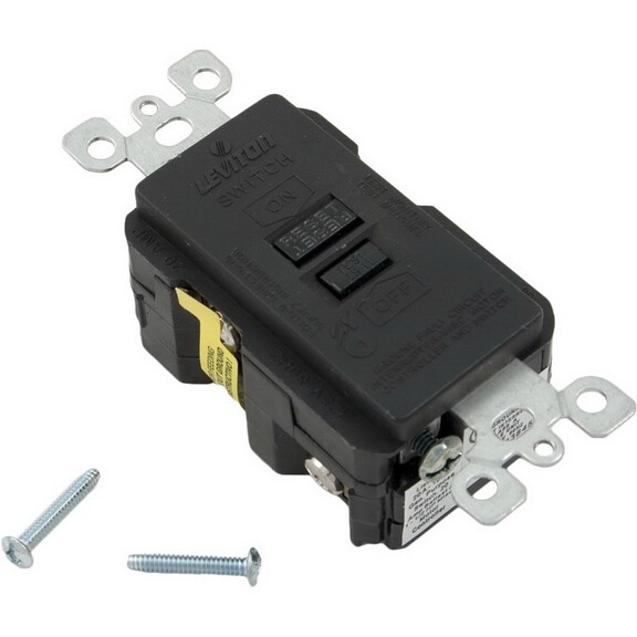 Leviton 8590 XE GFCI  20A  SPST  Deadfront  Black