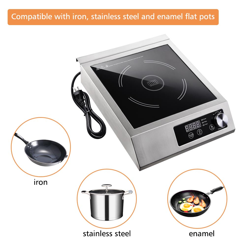 Yescom 3500W Commercial Induction Cooktop Electric Cooker Burner