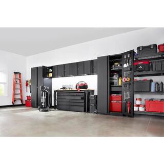 Husky 9-Piece Heavy Duty Welded Steel Garage Storage System in Black (184 in. W x 81 in. H x 24 in. D) HTC922041