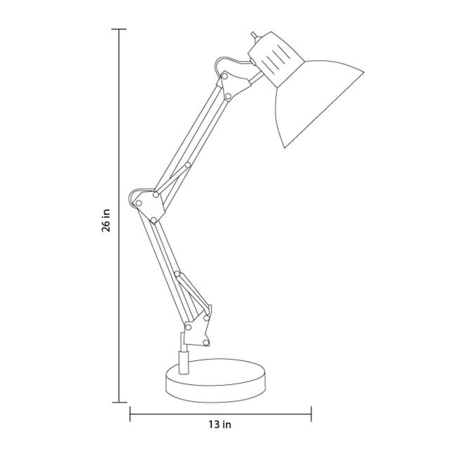 allen + roth Embleton 26-in Adjustable Brushed Nickel Desk Lamp with Metal Shade