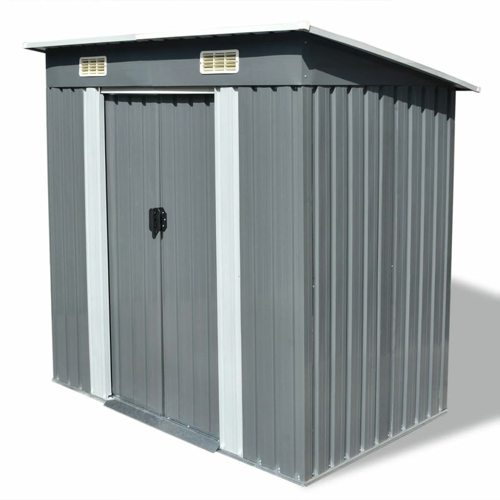 walmeck Garden Shed Gray Metal 74.8"x48.8"x71.3"