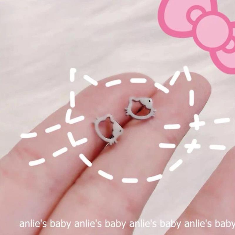 Born Pretty Kawaii Hello Kitty Necklace Anime Character Sanrio Ring Couple Silver Clavicle Chain Adjustable Accessories Ladies Birthday Gift