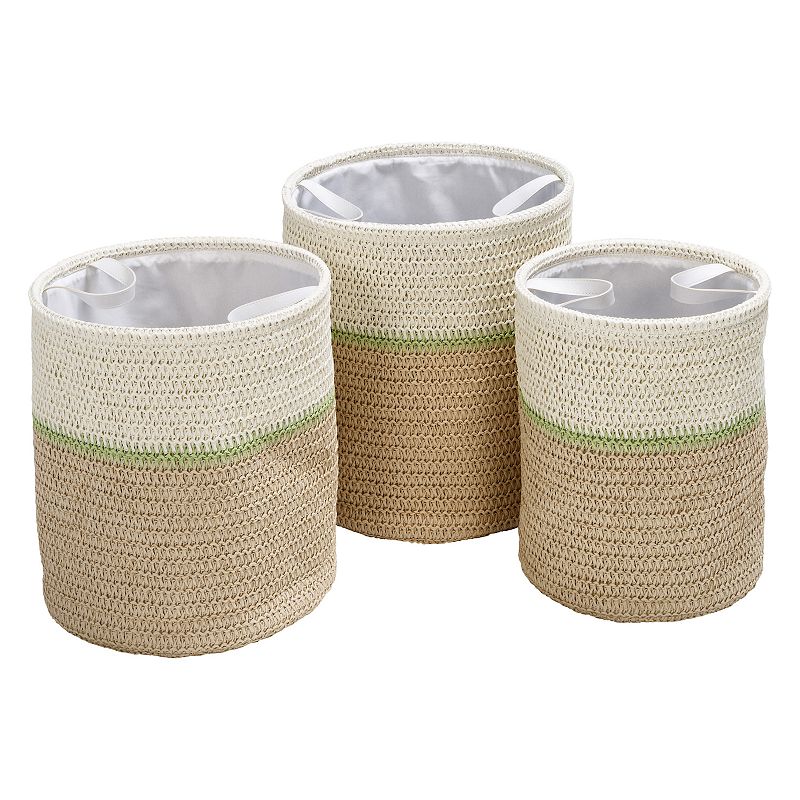 Honey-Can-Do Small Nesting Paper Straw 3-Piece Basket Set