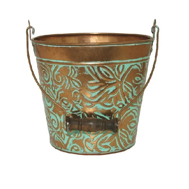 Hot Selling Garden accessories metal planter sky blue metal flower planters large garden tubs customized flower buckets