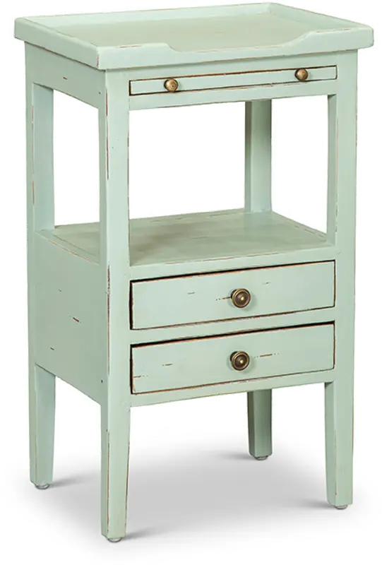 Eton Egg Blue Side Table with Pull Out Shelf