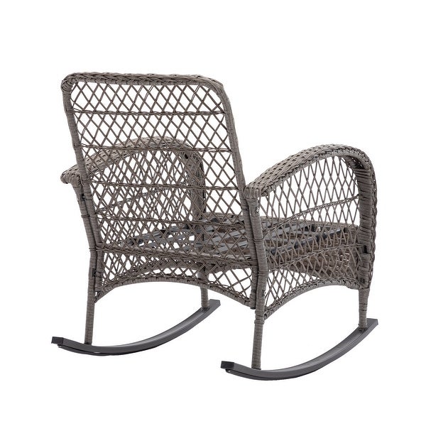 3pcs Outdoor Furniture Modern Wicker rocking chair set - Overstock - 37253099